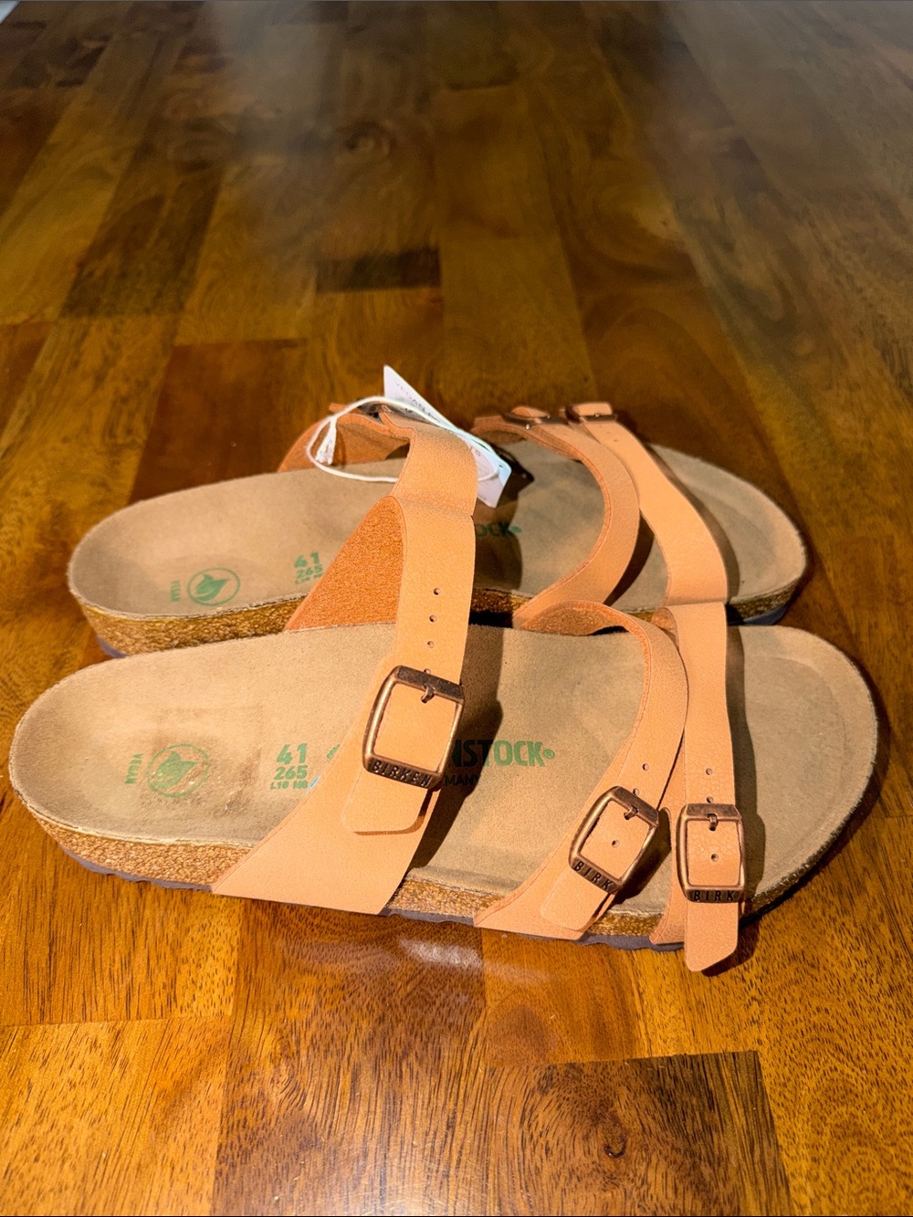 Birkenstock Women's Triple-Strap Vegan Sandals in Peach USA 10/10.5 - Picture 3 of 10